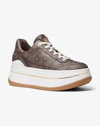 Michael Kors Plateau-Sneaker Hayes mit Empire Signature-Logomuster Braun