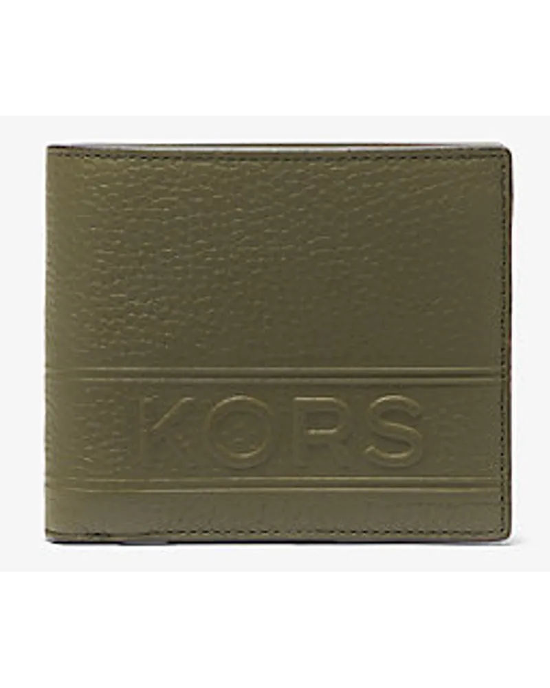 Michael Kors Brieftasche Hudson aus Gekrispeltem Leder mit Münzfach Grün