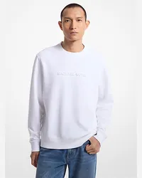 Michael Kors Pullover aus Baumwollgemisch mit Logoprägung Weiss