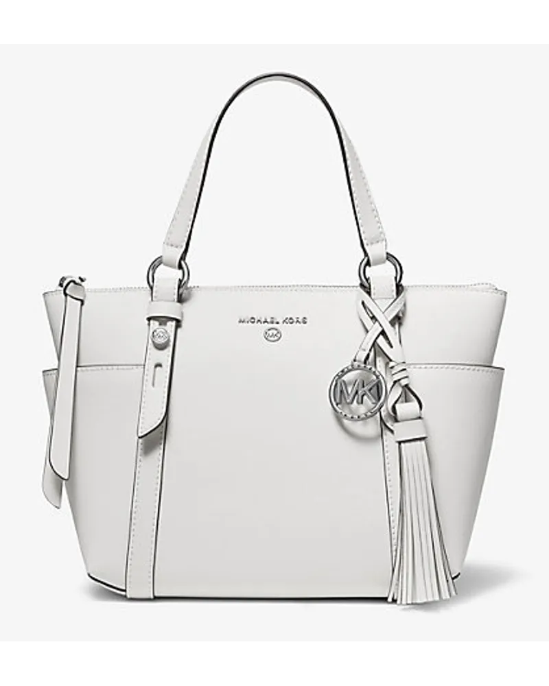 Michael Kors Messenger-Tasche Nomad Small aus Saffianleder Weiss