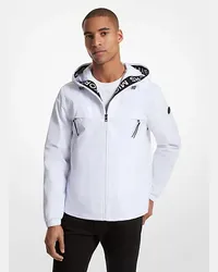 Michael Kors Gewebter Windbreaker mit Logostreifen Weiss