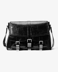 Michael Kors Messenger-Tasche Darrington Large aus Leder In Krakelee-Optik Schwarz