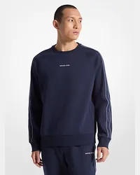 Michael Kors Sweatshirt aus Baumwollmischgewebe mit Logostreifen Blau