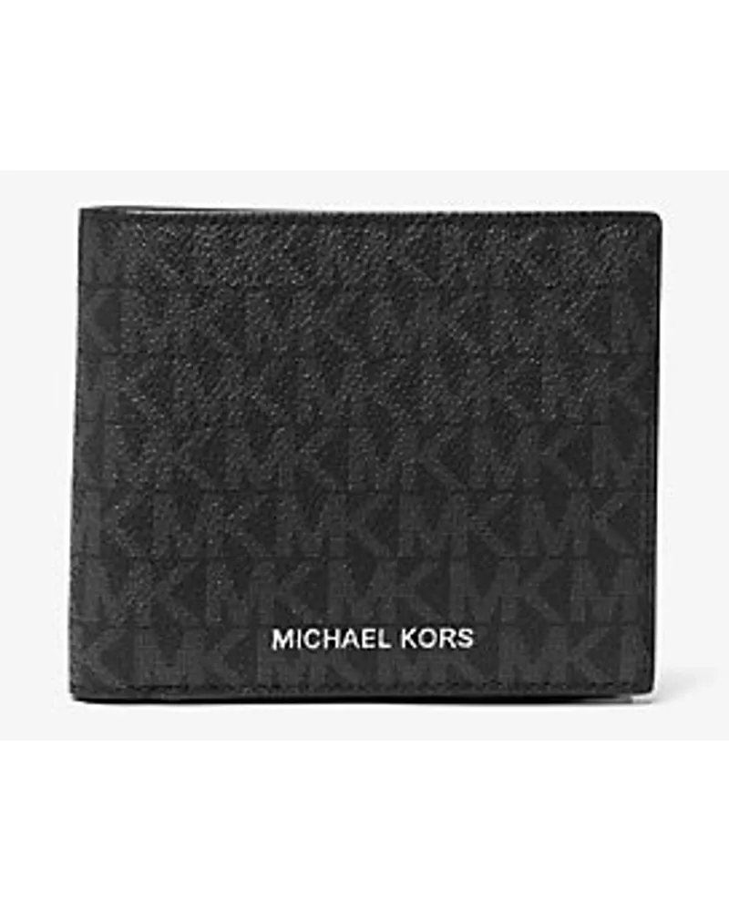 Michael Kors Brieftasche Greyson aus Logostoff mit Münzfach Schwarz