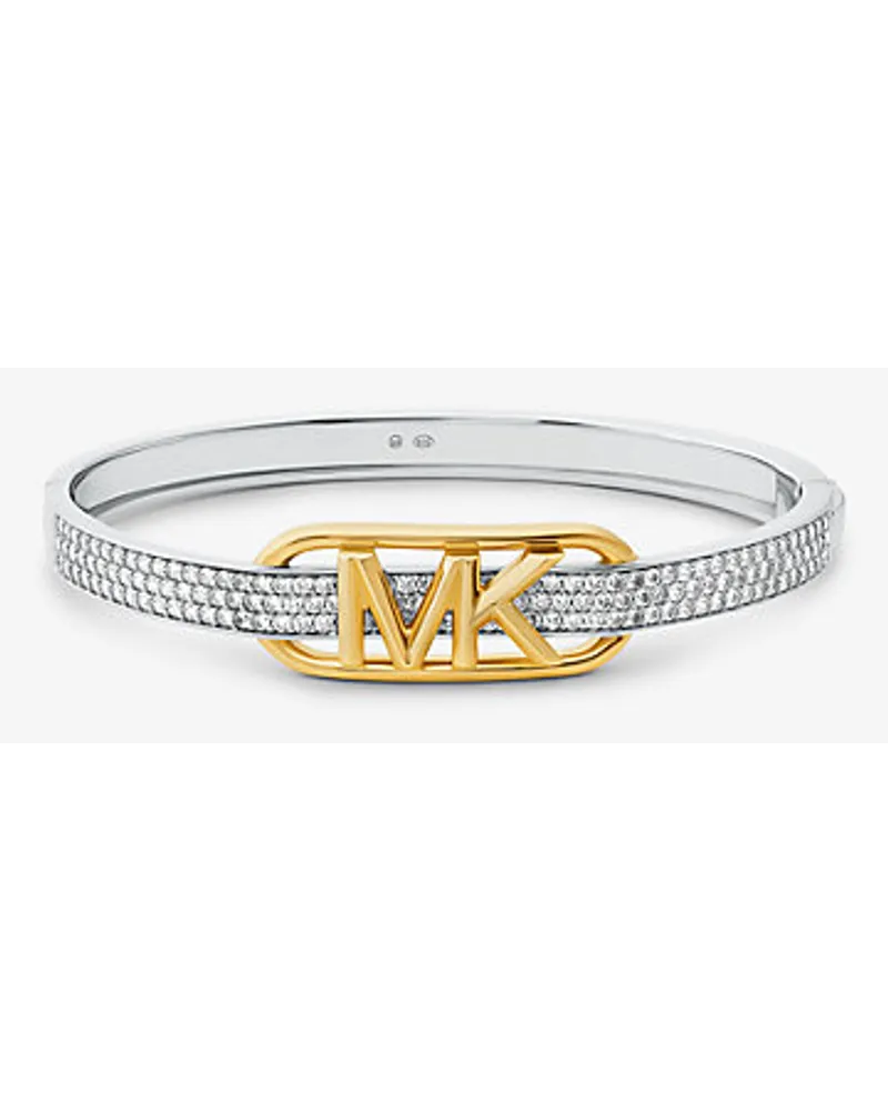 Michael Kors Pavé-Armreif aus Sterlingsilber mit Edelmetallbeschichtung und Empire-Logo Silberton