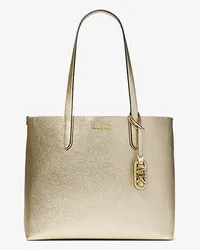 Michael Kors Wendbarer Shopper Eliza Extra-Large aus Gekrispeltem Leder In Metallic-Optik Goldton