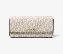 Brieftasche Jet Set Large mit Signature-Logomuster und Druckknopfverschluss
