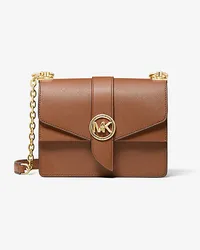 Michael Kors Umhängetasche Greenwich Small aus Saffianleder Braun