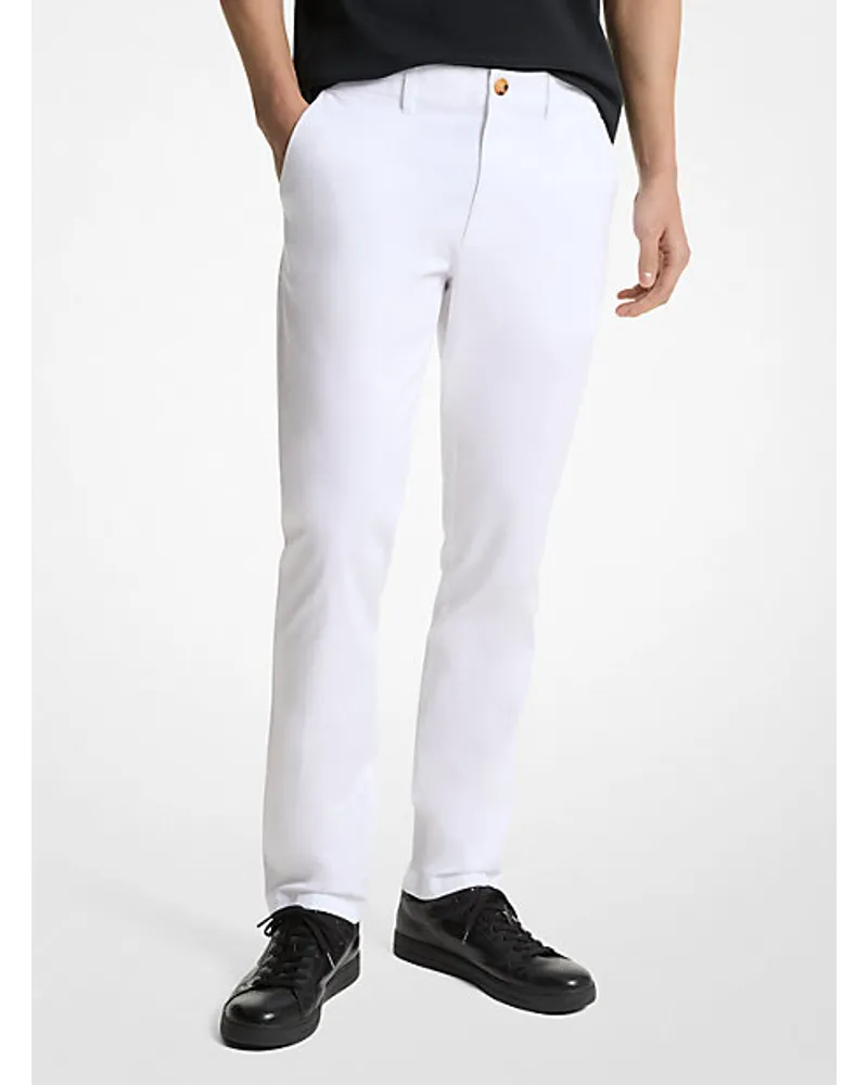 Michael Kors Slim-Fit-Chinohose aus Baumwollmischgewebe Weiss