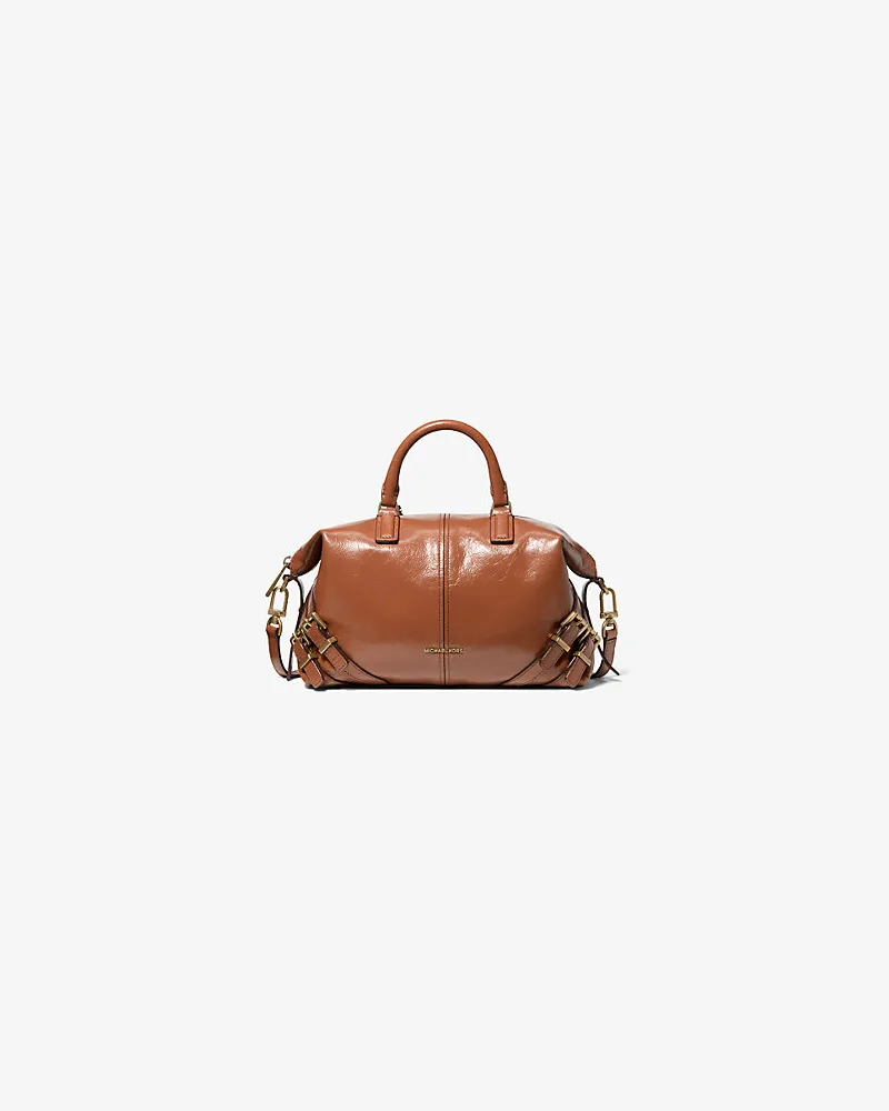 Michael Kors Henkeltasche Darrington Small aus Leder In Krakelee-Optik Braun