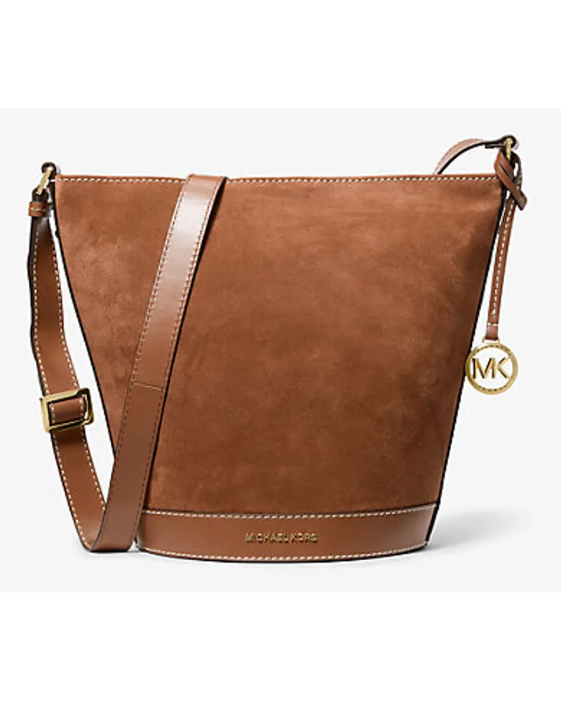 Michael Kors Messenger-Tasche Townsend aus Wildleder mit Steppnähten Braun