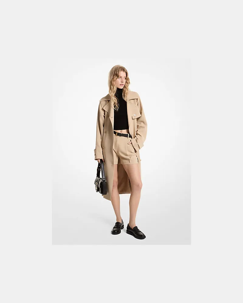 Michael Kors Trenchcoat aus Strukturiertem Krepp Natur