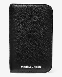 Michael Kors Brieftasche Hudson aus Gekrispeltem Leder Schwarz