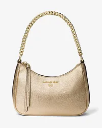 Michael Kors Pochette Jet Set Charm Small aus Gekrispeltem Leder In Metallic-Optik Goldton