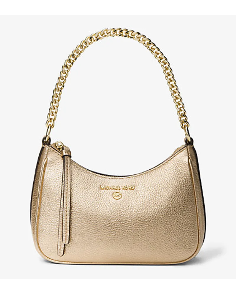 Michael Kors Pochette Jet Set Charm Small aus Gekrispeltem Leder In Metallic-Optik Goldton