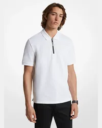 Michael Kors Poloshirt aus Baumwolle mit Kurzem Reißverschluss Weiss