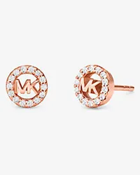 Michael Kors Ohrstecker Fulton aus Sterlingsilber mit Edelmetallbeschichtung und Pavé-Logo Rosé-goldton