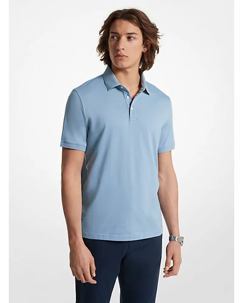 Michael Kors Poloshirt aus Pima-Baumwolle mit Stretch Blau