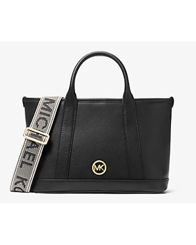 Michael Kors Henkeltasche Luisa Small aus Gekrispeltem Leder Schwarz