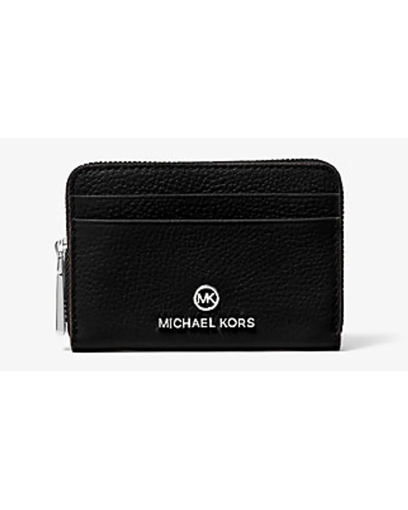 Michael Kors Brieftasche Jet Set Small aus Gekrispeltem Leder Schwarz