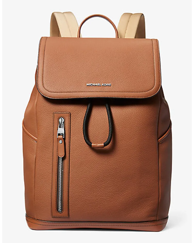 Michael Kors Rucksack Hudson aus Gekrispeltem Leder Im Utility-Stil Braun