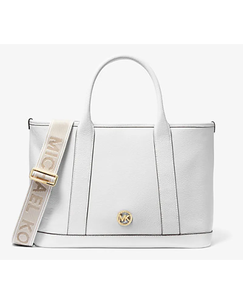 Michael Kors Shopper Luisa Medium aus Gekrispeltem Leder Weiss