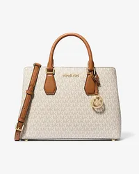 Michael Kors Henkeltasche Camille Large aus Leder mit Logomuster Natur