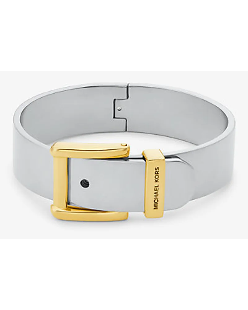 Michael Kors Armreif Colby Large aus Messing mit Edelmetallbeschichtung Silberton