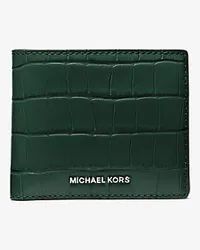 Michael Kors Brieftasche Hudson aus Leder mit Krokodilprägung Grün