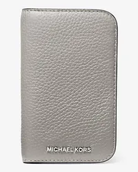 Michael Kors Brieftasche Hudson aus Gekrispeltem Leder Grau