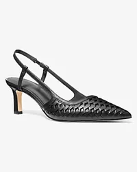 Michael Kors Slingpumps Alora aus Handgewebtem Leder Schwarz