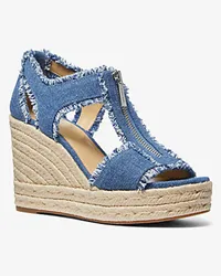 Michael Kors Wedge Berkley aus Ausgefranstem Denim Blau