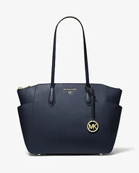 Michael Kors Shopper Marilyn Medium aus Saffianleder Blau