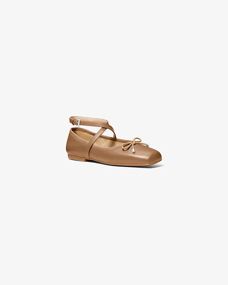 Michael Kors Ballerina Collette aus Leder Braun