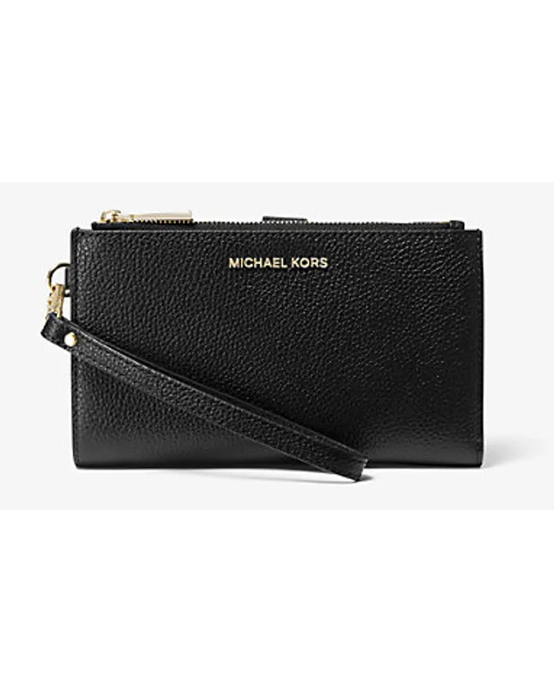 Michael Kors Smartphone-Brieftasche Adele aus Gekrispeltem Leder Schwarz
