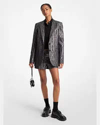 Michael Kors Blazer aus Metallic-Moiré Silberton