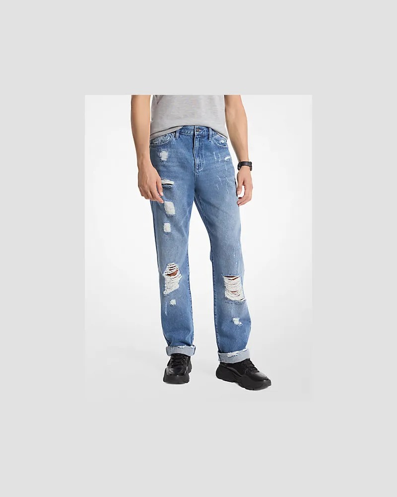 Michael Kors Jeans Finn aus Denim Im Used-Look Braun