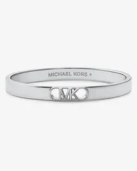 Michael Kors Logo-Armreif aus Messing mit Edelmetallbeschichtung und Empire-Logo Silberton