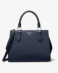 Michael Kors Henkeltasche Marilyn Medium aus Saffianleder Blau