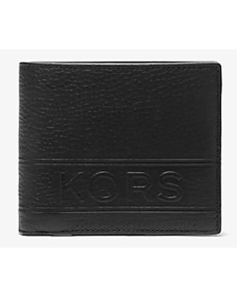 Michael Kors Brieftasche Hudson aus Gekrispeltem Leder mit Münzfach Schwarz