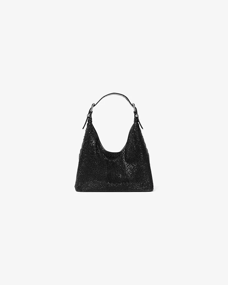null Hobo Bag Nolita Small aus Mesh mit Strass – Limitierte Auflage Schwarz