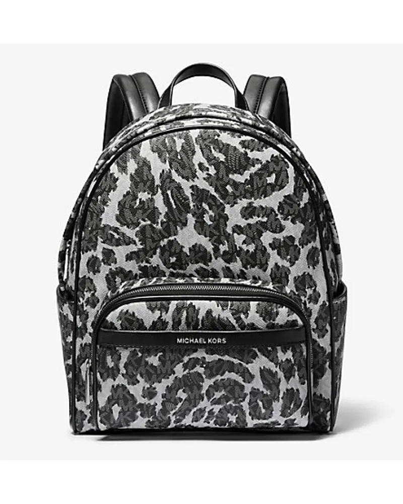 Michael Kors Rucksack Bex mit Leopardenmuster und Logo Schwarz