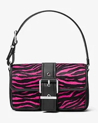 Michael Kors Schultertasche Colby Medium aus Kalbshaar mit Zebramuster Rosa