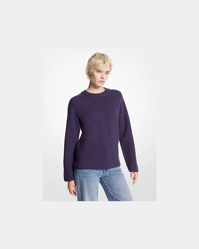 Michael Kors Gerippter Pullover aus Wolle Lila