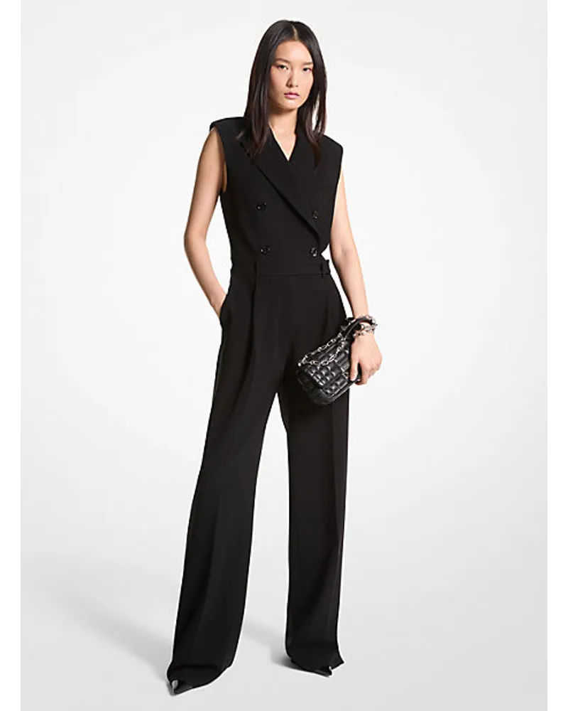 Michael Kors Zweireihiger Jumpsuit aus Krepp Schwarz