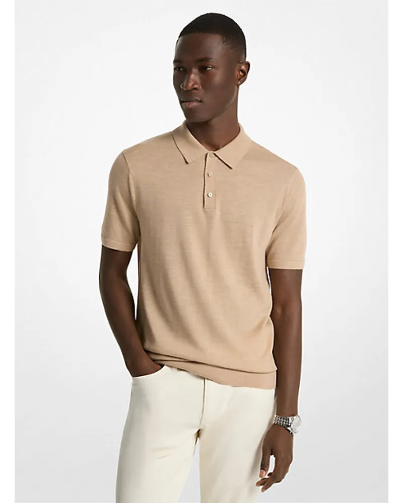 Michael Kors Poloshirt aus Merinowolle Natur