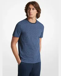 Michael Kors T-Shirt aus Baumwolle mit Signature-Logomuster Blau