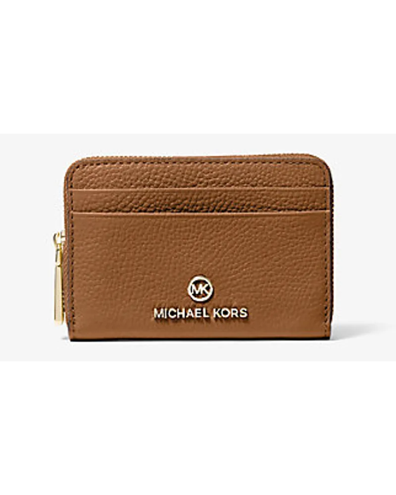 Michael Kors Brieftasche Jet Set Small aus Gekrispeltem Leder Braun