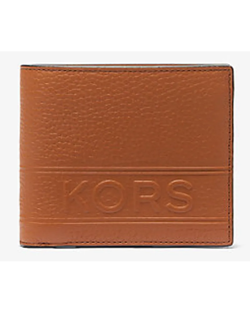 Michael Kors Brieftasche Hudson aus Gekrispeltem Leder mit Münzfach Braun