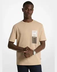 Michael Kors Grafik-T-Shirt aus Baumwolle mit Logo Natur